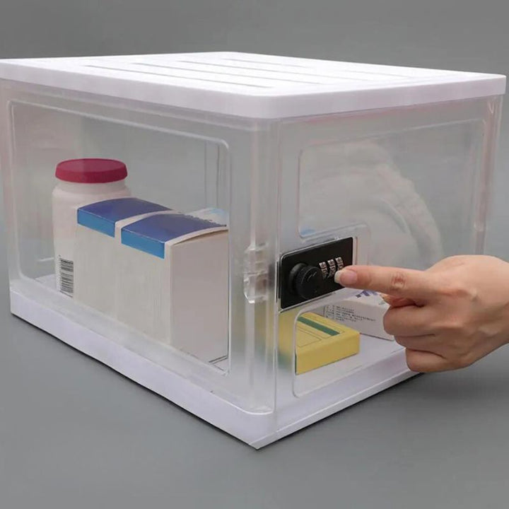 Boîte de Verrouillage pour Réfrigérateur avec Serrure Combinée – Protection Optimale des Aliments, Noir et Blanc, 20,2 x 24 x 31 cm 1