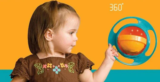 Bol Gyroscopique pour Enfants – Conception Rotative à 360°, Matériaux Sûrs, Facile à Nettoyer – Idéal pour Repas Sans Gâchis 2
