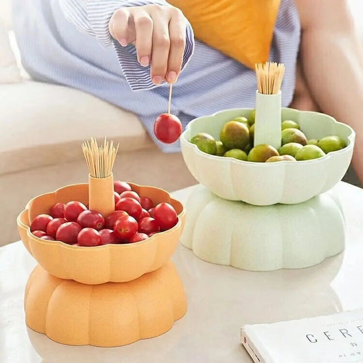 Bol à Collation en Forme de Citrouille – Plat Festif Orange et Vert pour Snacks et Apéritifs Durable et Facile à Nettoyer 0