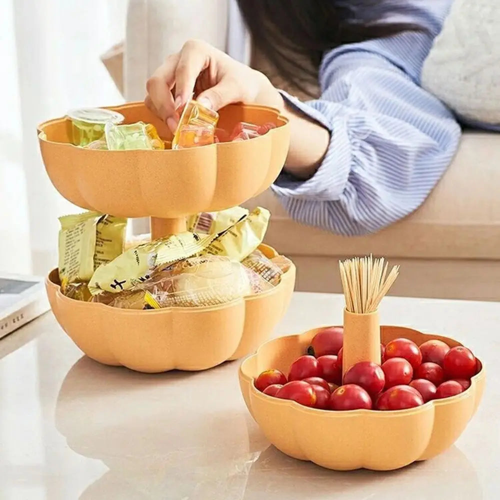 Bol à Collation en Forme de Citrouille – Plat Festif Orange et Vert pour Snacks et Apéritifs Durable et Facile à Nettoyer 1