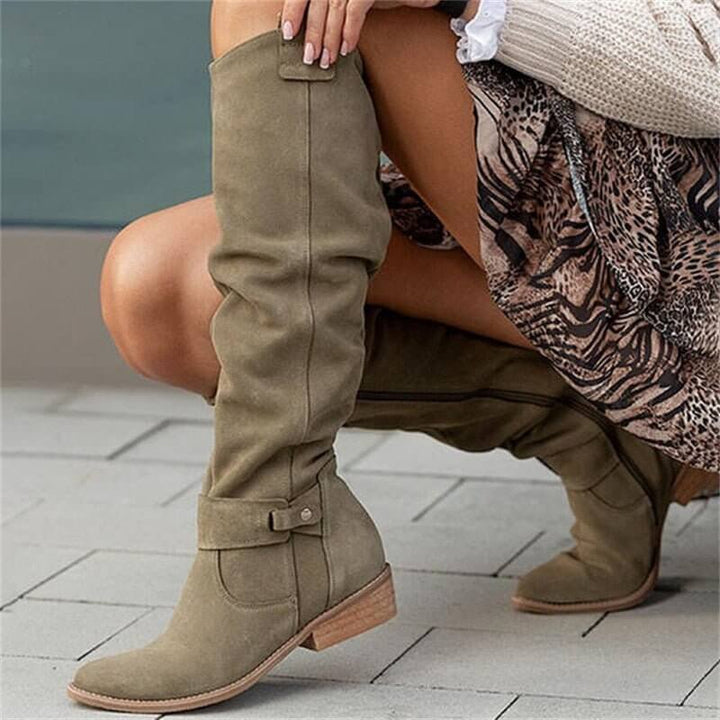 Bottes Hiver Femme Élégantes en Cuir Noir – Confort et Style pour Automne et Hiver 2