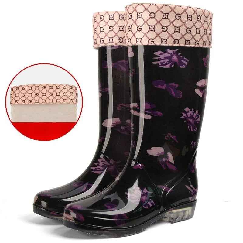 Bottes Hiver Femme Imperméables à Imprimé Floral avec Semelle Antidérapante – Confort et Style pour Femmes 2