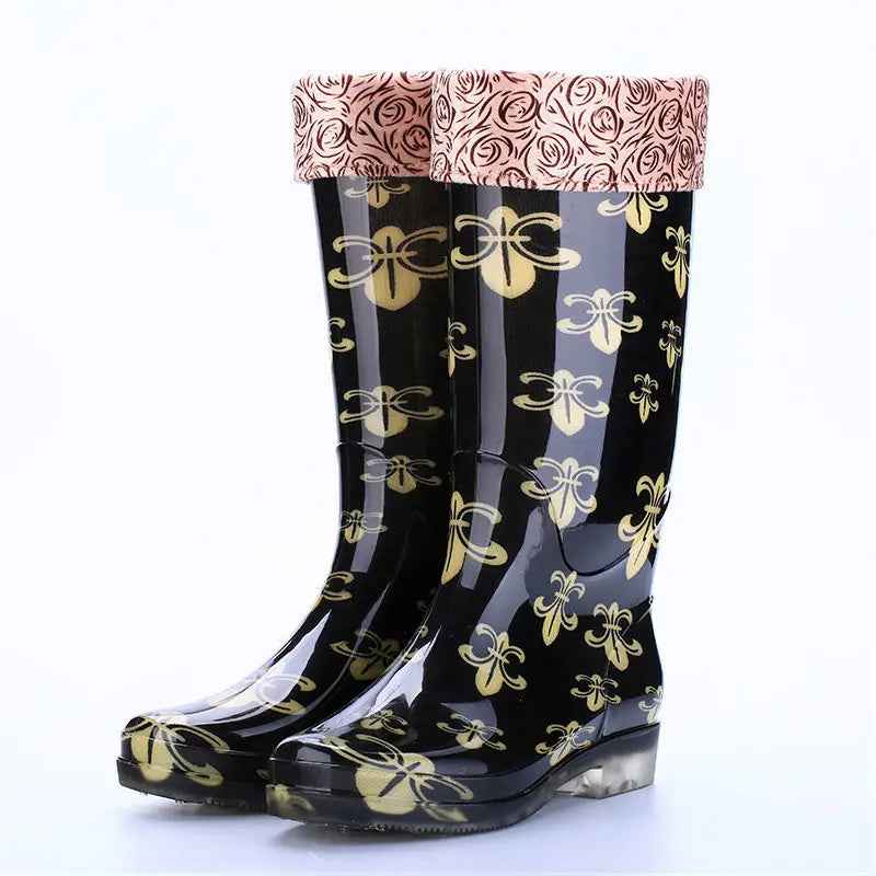 Bottes Hiver Femme Imperméables à Imprimé Floral avec Semelle Antidérapante – Confort et Style pour Femmes 3
