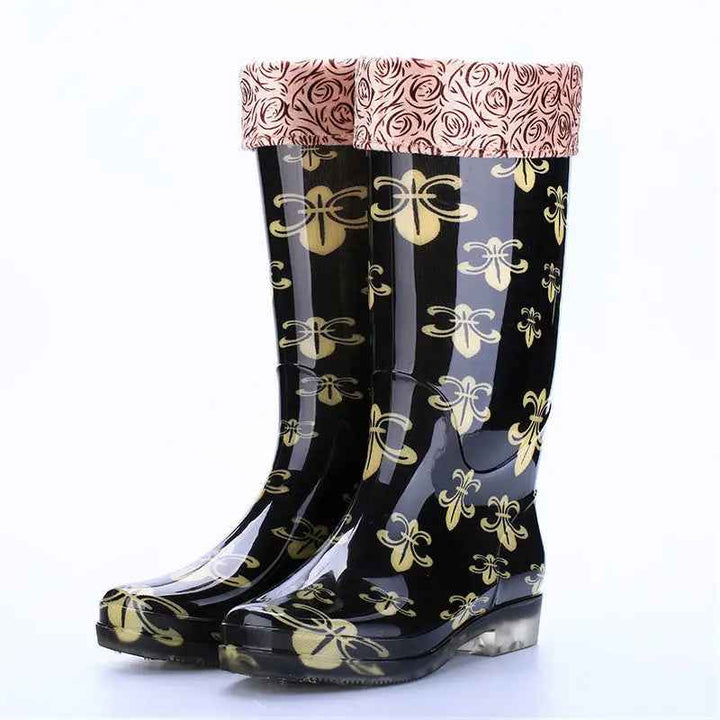 Bottes Hiver Femme Imperméables à Imprimé Floral avec Semelle Antidérapante – Confort et Style pour Femmes 3