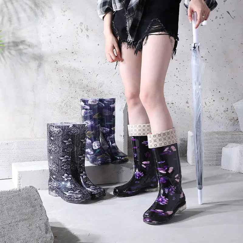 Bottes Hiver Femme Imperméables à Imprimé Floral avec Semelle Antidérapante – Confort et Style pour Femmes 5