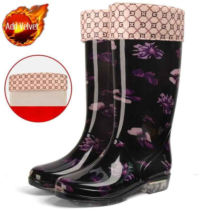 Bottes Hiver Femme Imperméables à Imprimé Floral avec Semelle Antidérapante – Confort et Style pour Femmes 7