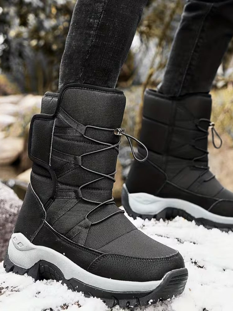 Bottes d'hiver imperméables pour hommes avec semelle antidérapante - Chaudes et confortables pour les promenades hivernales 1