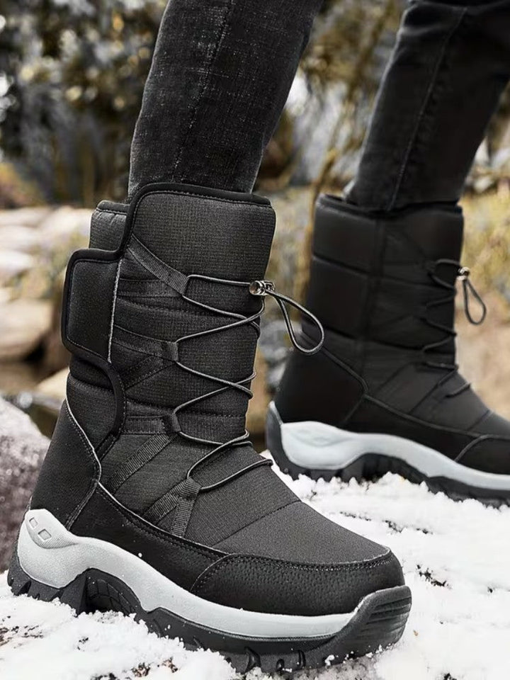 Bottes d'hiver imperméables pour hommes avec semelle antidérapante - Chaudes et confortables pour les promenades hivernales 1