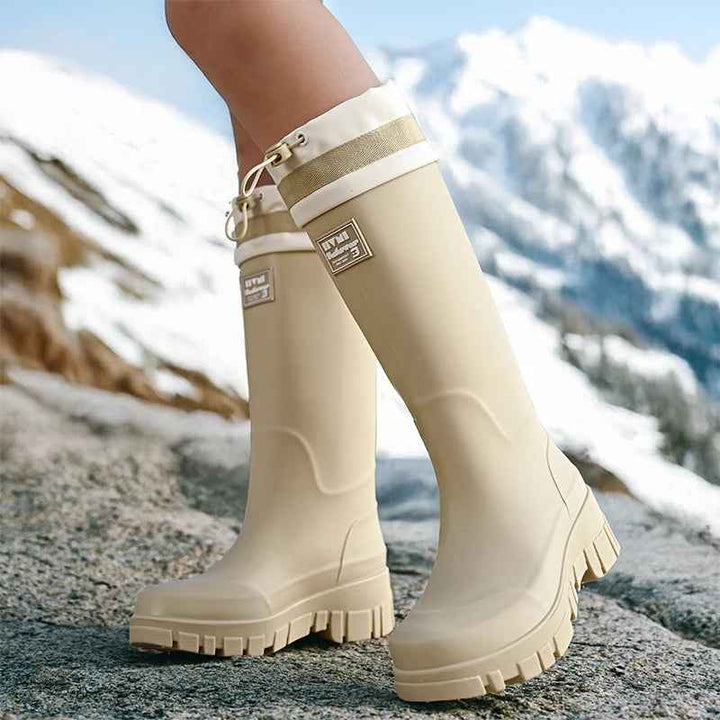 Bottes de Pluie Femme Imperméables en Caoutchouc avec Semelle Antidérapante et Cordon de Serrage Réglable - Confort Optimal 4