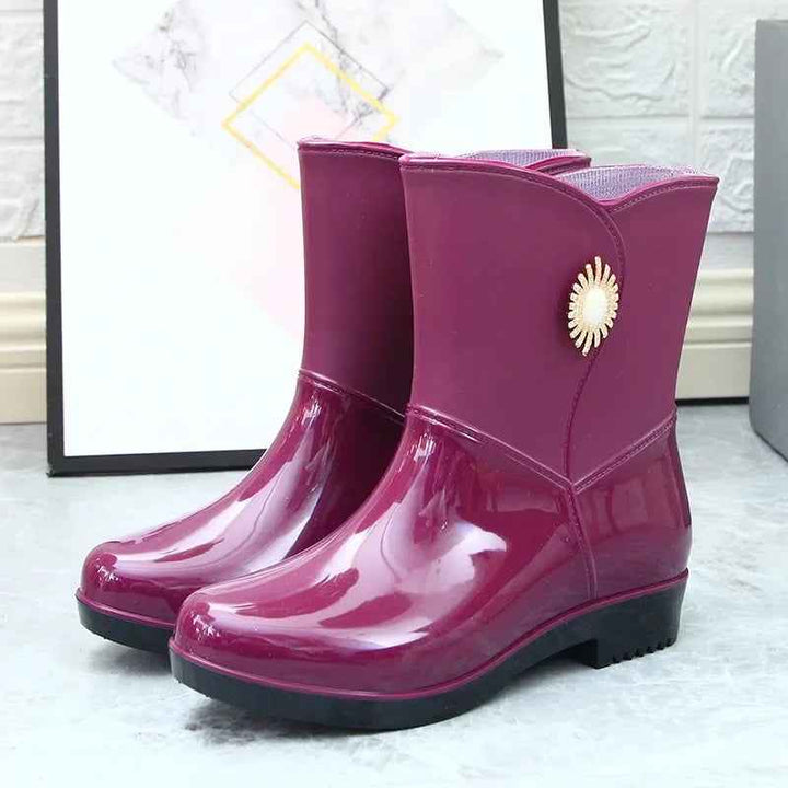 Bottes de Pluie Femme Imperméables en PVC avec Doublure en Polaire et Semelle Antidérapante - Confort Optimal et Protection 0