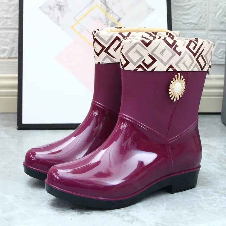 Bottes de Pluie Femme Imperméables en PVC avec Doublure en Polaire et Semelle Antidérapante - Confort Optimal et Protection 11
