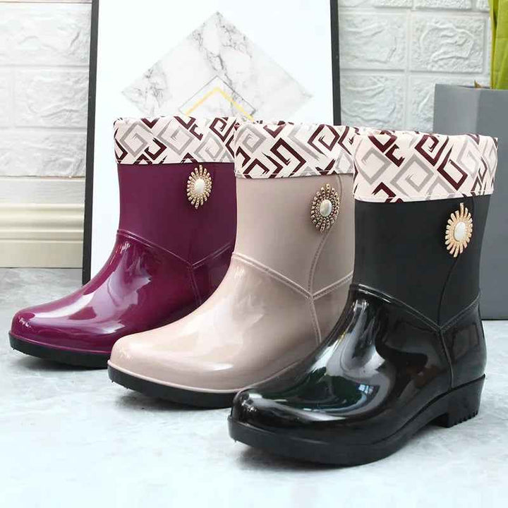 Bottes de Pluie Femme Imperméables en PVC avec Doublure en Polaire et Semelle Antidérapante - Confort Optimal et Protection 2