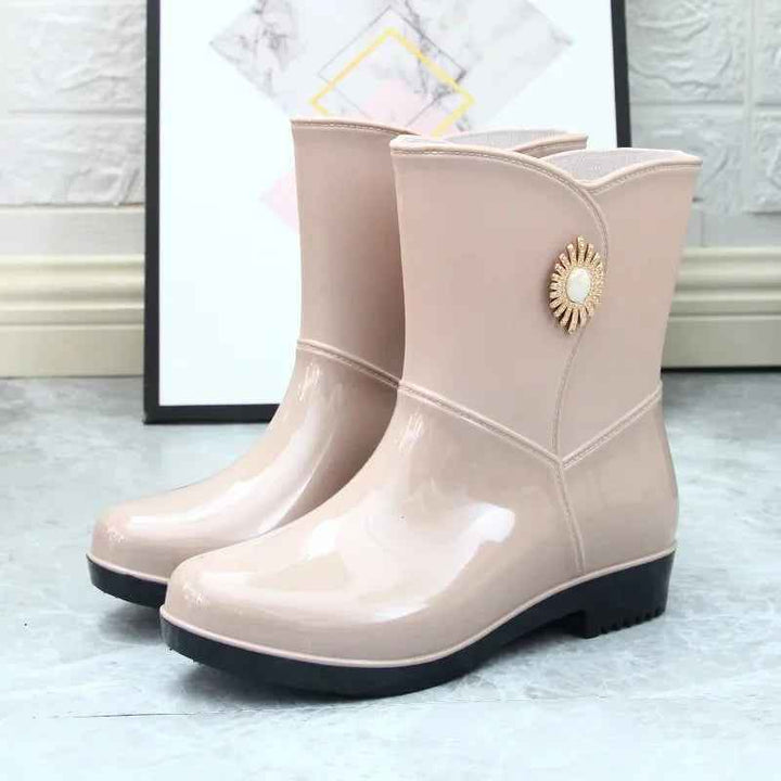 Bottes de Pluie Femme Imperméables en PVC avec Doublure en Polaire et Semelle Antidérapante - Confort Optimal et Protection 5