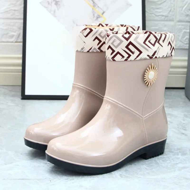 Bottes de Pluie Femme Imperméables en PVC avec Doublure en Polaire et Semelle Antidérapante - Confort Optimal et Protection 9