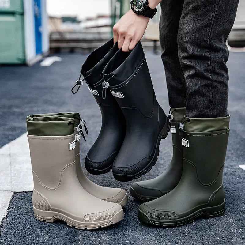Bottes de Pluie Femme Mi-Mollet Imperméables et Antidérapantes en Caoutchouc – Confort Léger et Adhérence Optimale 2