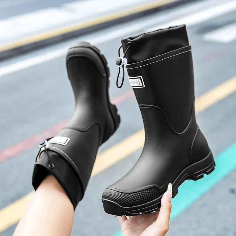 Bottes de Pluie Femme Mi-Mollet Imperméables et Antidérapantes en Caoutchouc – Confort Léger et Adhérence Optimale 3