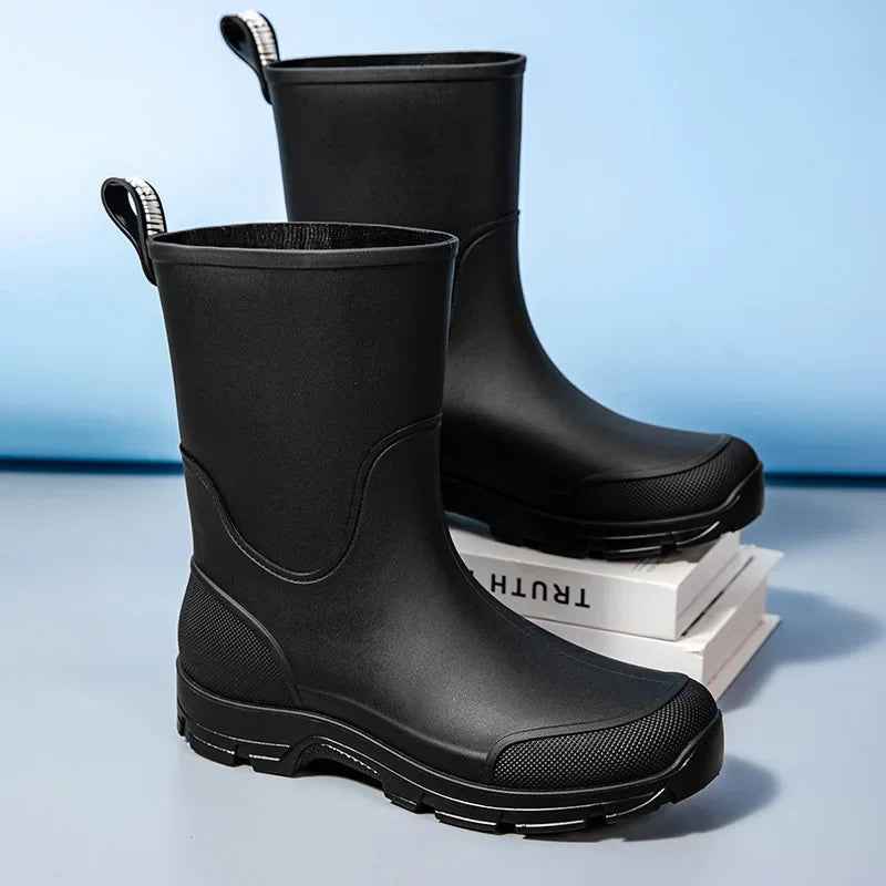 Bottes de Pluie Femme Mi-Mollet Imperméables et Antidérapantes en Caoutchouc – Confort Léger et Adhérence Optimale 4