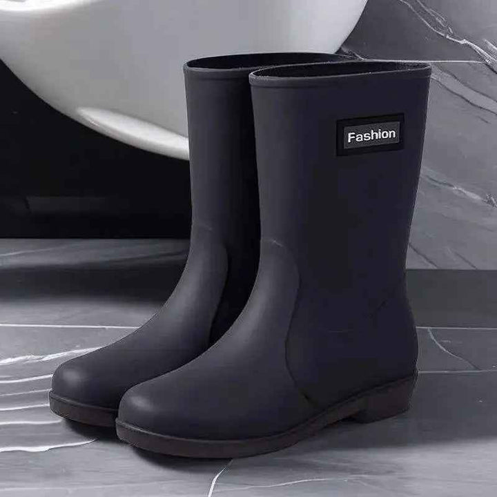 Bottes de Pluie Mi-Mollet Femme en PVC Imperméable Antidérapant - Confort et Style 0