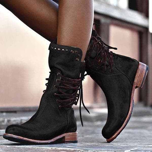 Bottes en Cuir Vintage pour Femmes – Élégantes et Confortables en Marron 2