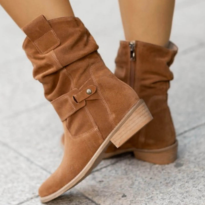 Bottines Femme en Daim Marron Confortables et Élégantes pour un Usage Quotidien - Style Intemporel et Polyvalent 4