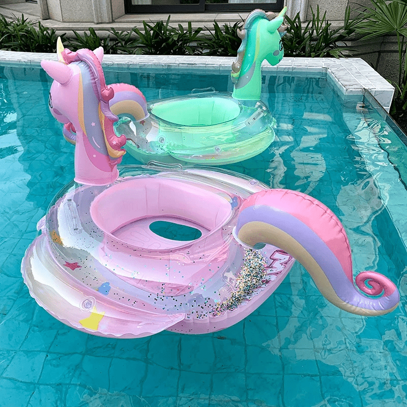 Bouée Gonflable Licorne avec Paillettes – Bouée Piscine Adulte Multicolore en PVC Durable pour Été 1