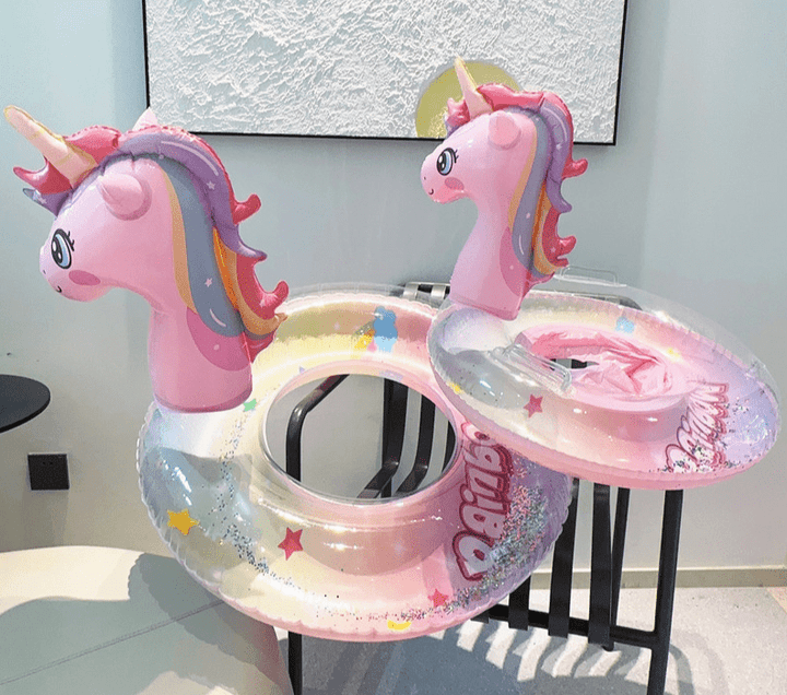 Bouée Gonflable Licorne avec Paillettes – Bouée Piscine Adulte et Enfant en PVC Durable, Flottaison Confortable 2