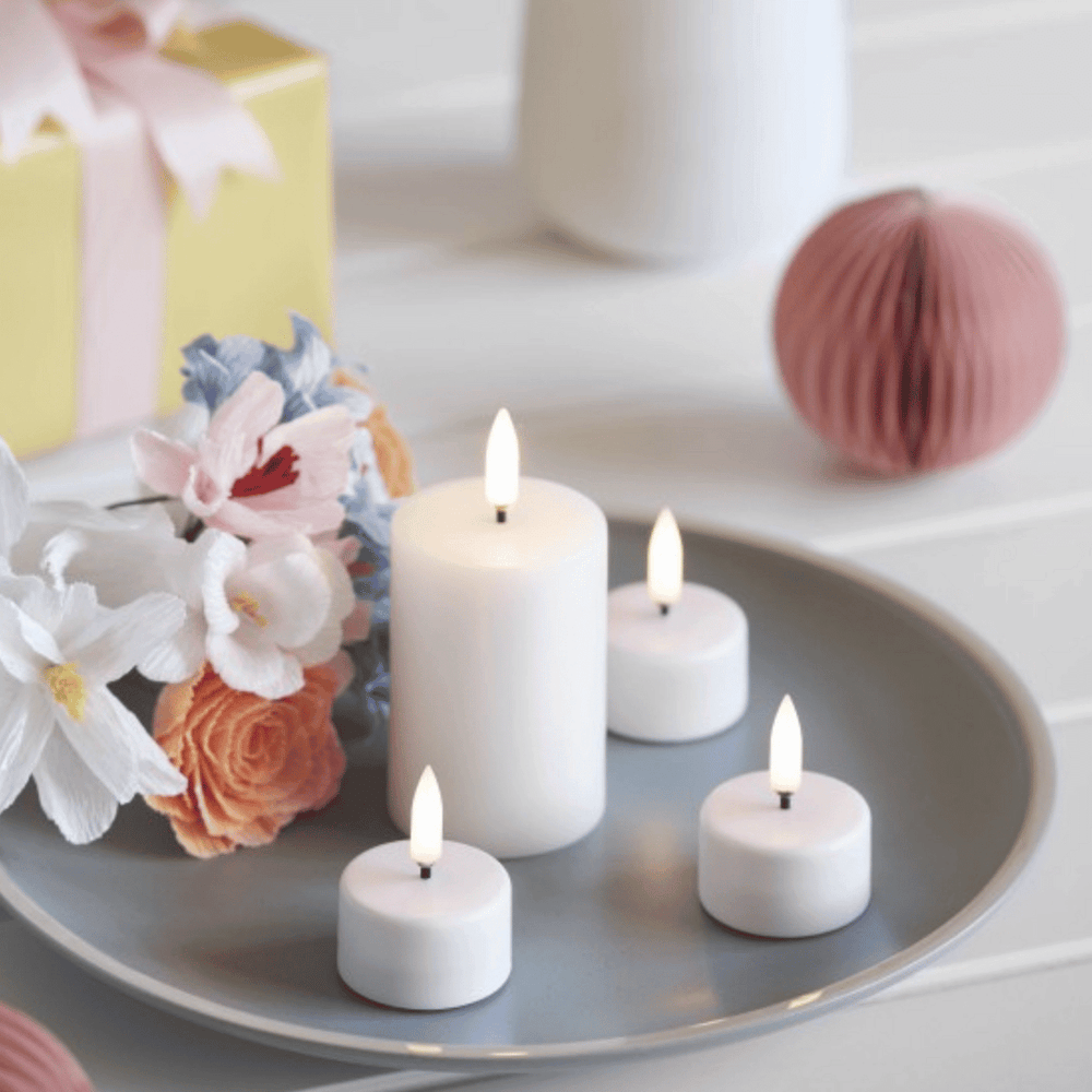 Bougies Chauffe-Plat LED en Cire Blanche avec Flamme 3D – Éclairage Sûr et Durable pour Ambiance Intérieure 1