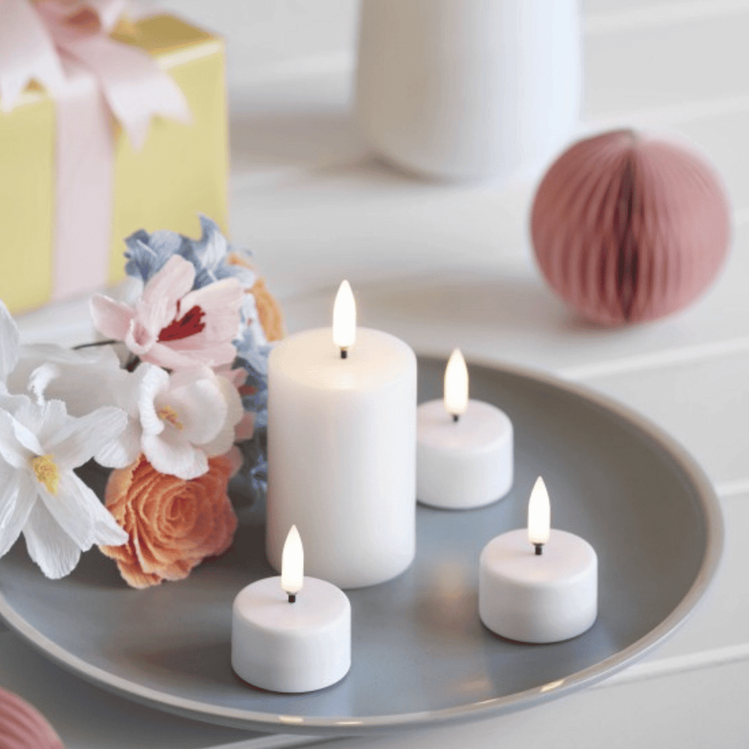 Bougies Chauffe-Plat LED en Cire Blanche avec Flamme 3D – Éclairage Sûr et Durable pour Ambiance Intérieure 1