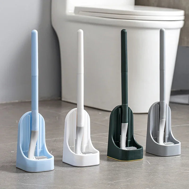 Brosse de Nettoyage Salle de Bain avec Poignée Amovible et Tête en Caoutchouc Souple - Outil Pratique pour Coins Difficiles 1
