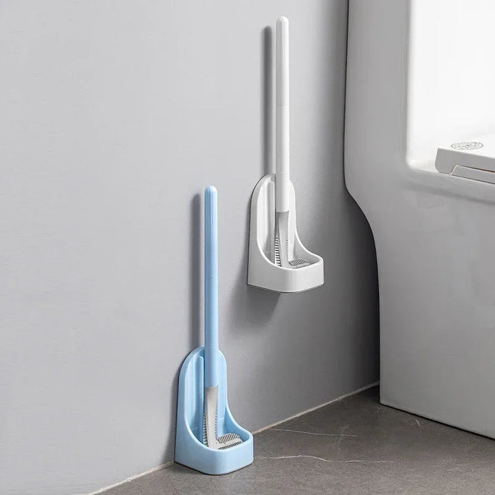 Brosse de Nettoyage Salle de Bain avec Poignée Amovible et Tête en Caoutchouc Souple - Outil Pratique pour Coins Difficiles 2