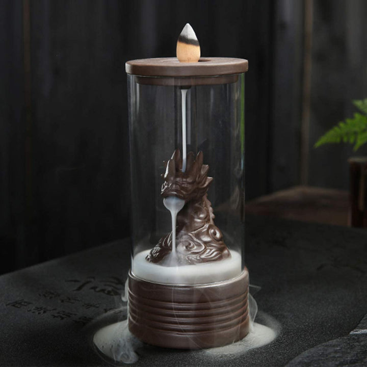 Brûleur d'Encens en Bois en Forme de Dragon - Décoration Mystique et Relaxante pour Méditation et Atmosphère Apaisante 0