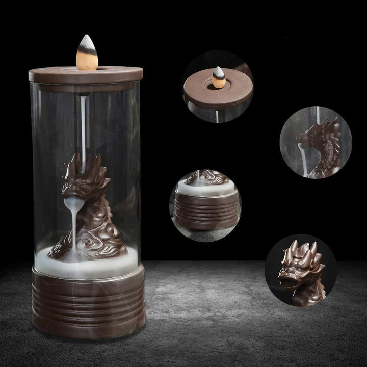 Brûleur d'Encens en Bois en Forme de Dragon - Décoration Mystique et Relaxante pour Méditation et Atmosphère Apaisante 1