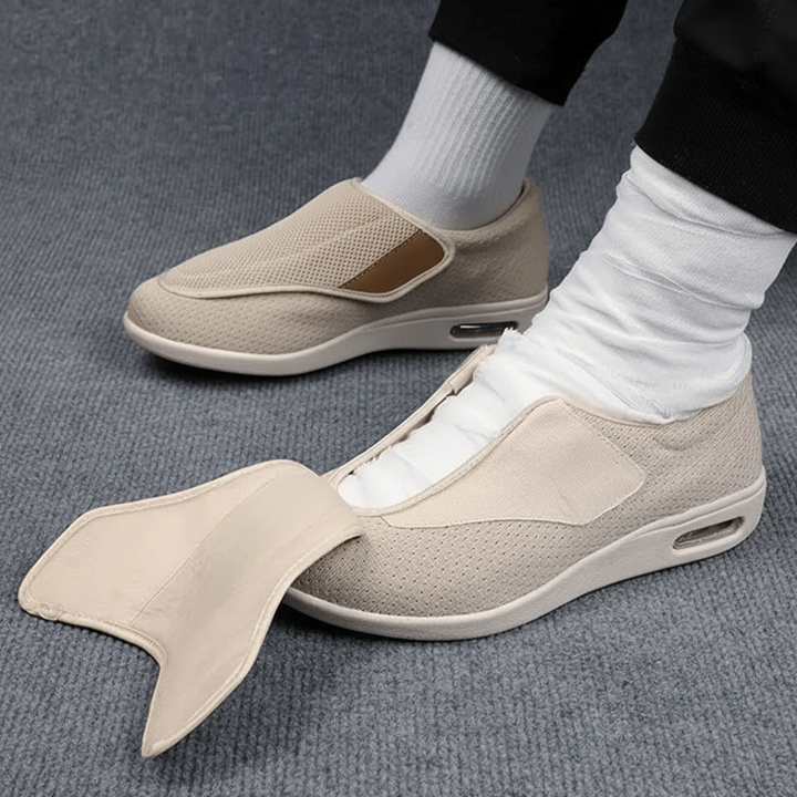 Wide Walking Shoes Mens Slip On Memory Foam Comfort Shoes