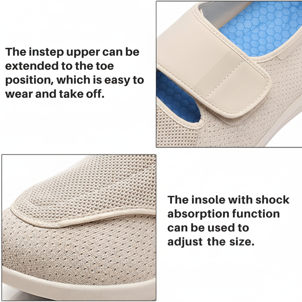 Wide Walking Shoes Mens Slip On Memory Foam Comfort Shoes
