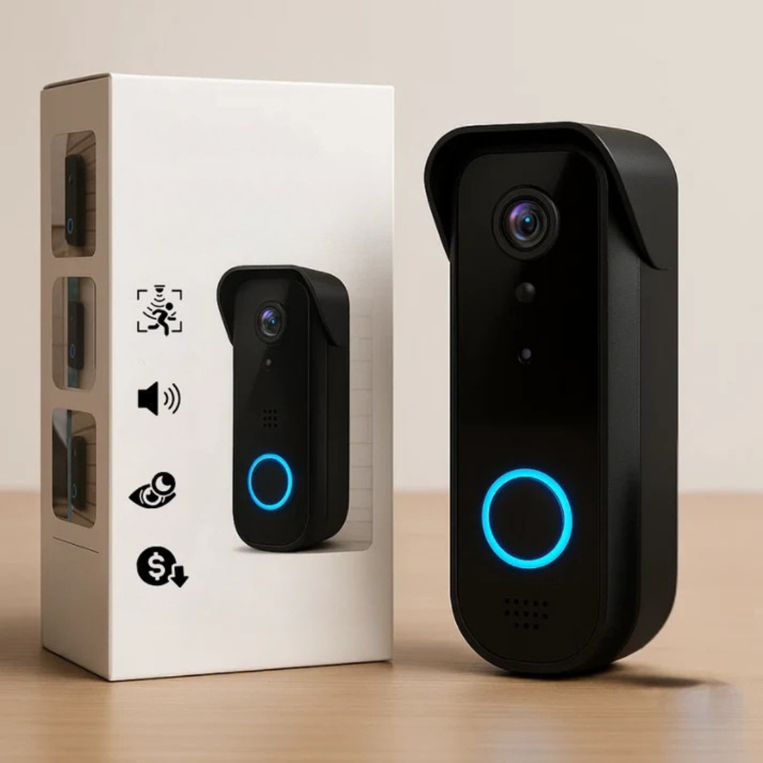 Caméra de Sonnette Vidéo HD 1080P sans Fil avec Vision Nocturne et Audio Bidirectionnel 0