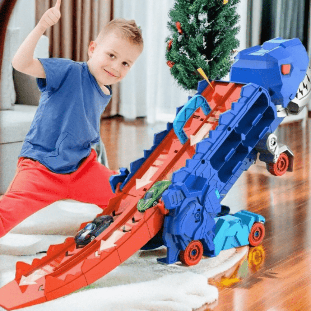 Camion Transformable Dino Adventure – Jouet Éducatif avec T-Rex Rugissant pour Créativité et Aventures Enfant 1