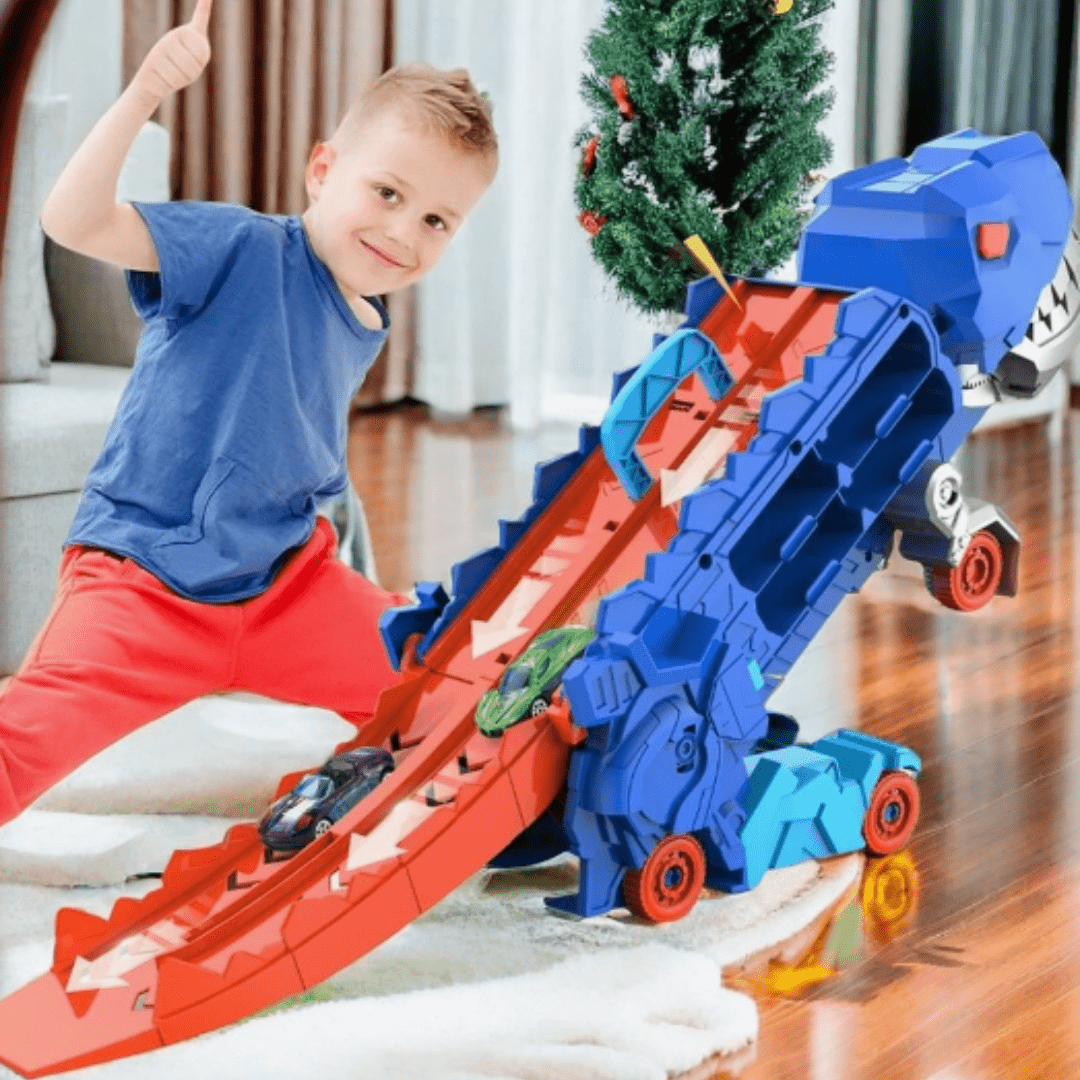 Camion Transformable Dino Adventure – Jouet Éducatif avec T-Rex Rugissant pour Créativité et Aventures Enfant 1