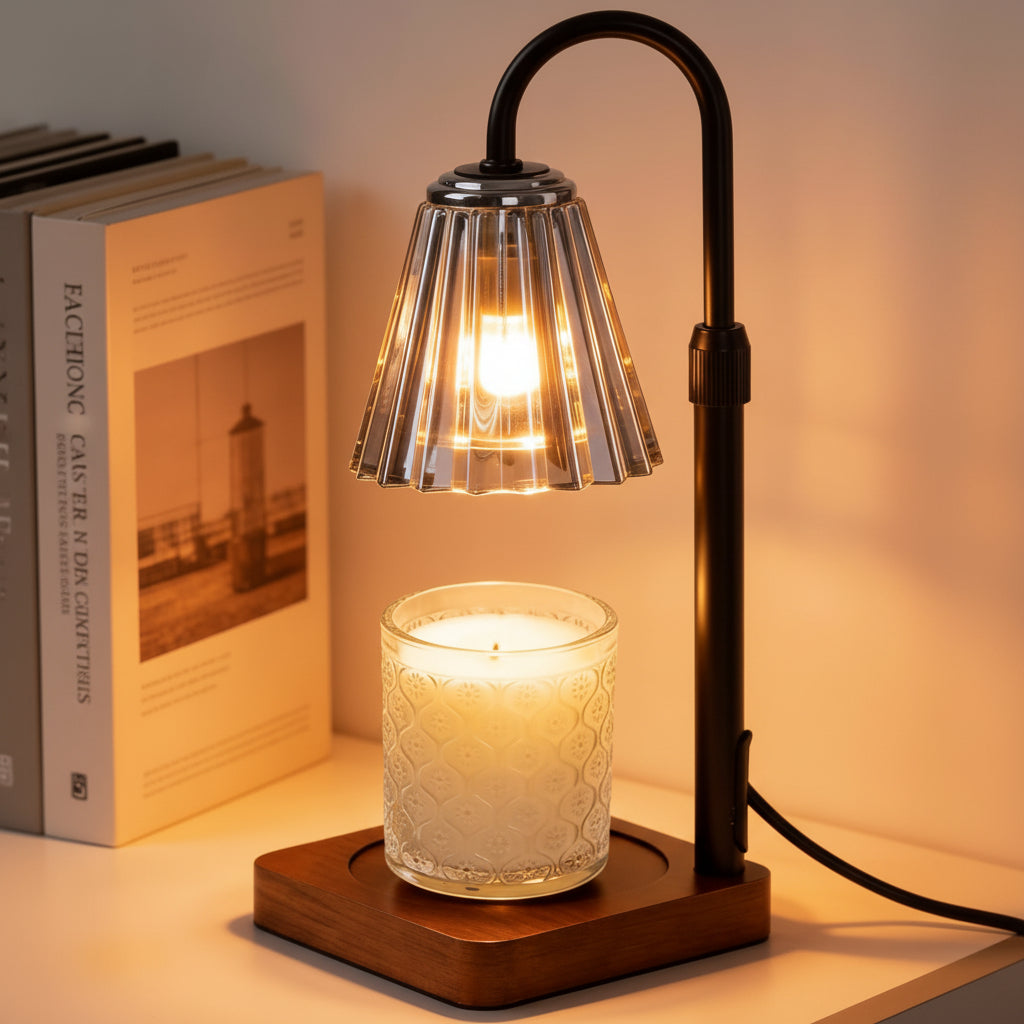 Candle Warmer Lamp Electric Dimmable Glass Shade Desk Light