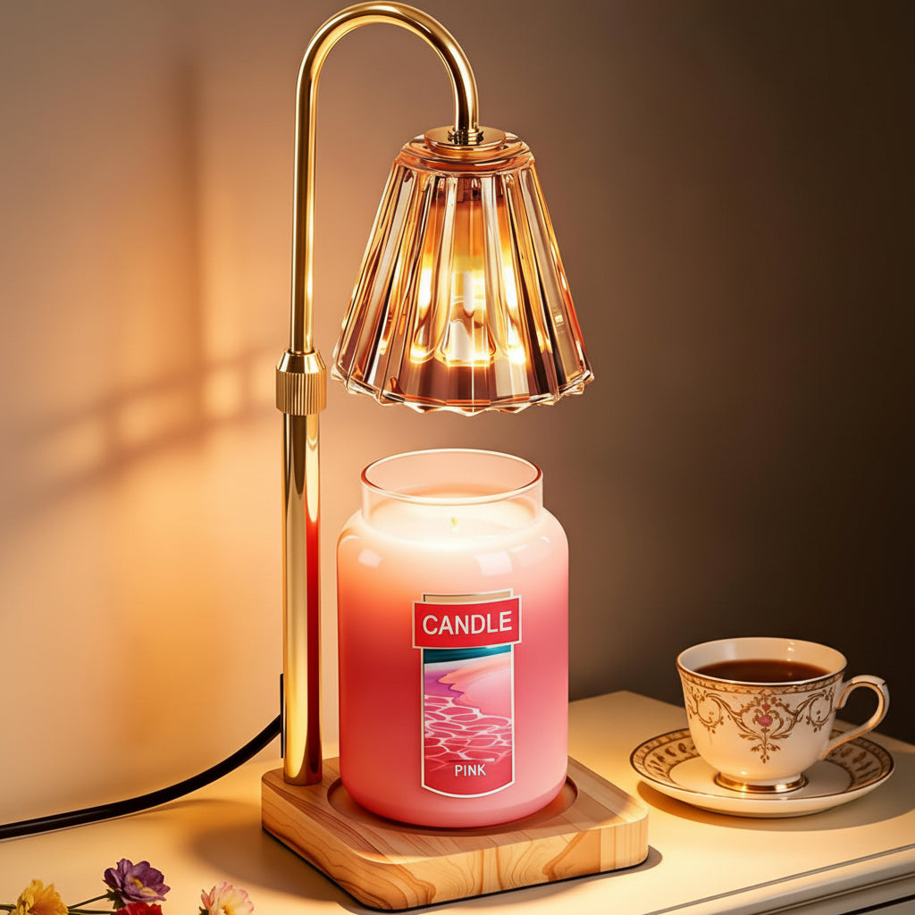 Candle Warmer Lamp Electric Dimmable Glass Shade Desk Light