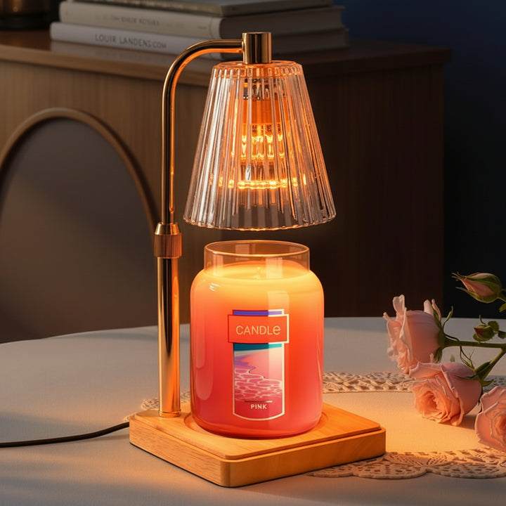 Candle Warmer Lamp Electric Dimmable Glass Shade Desk Light