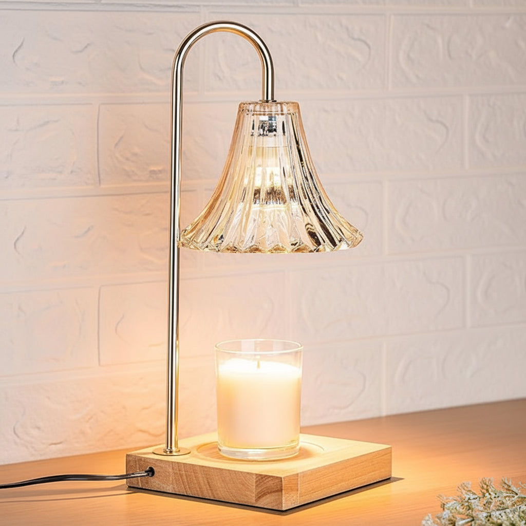 Candle Warmer Lamp Electric Dimmable Glass Shade Desk Light