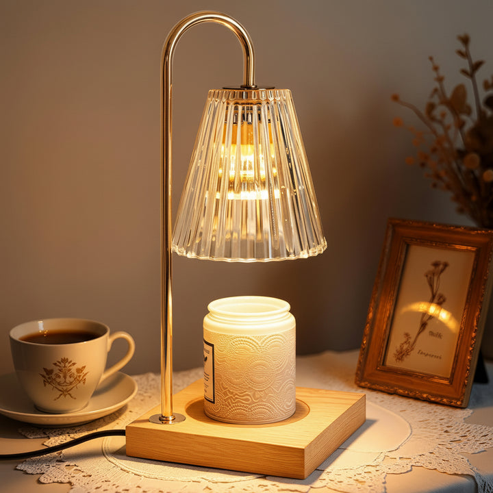 Candle Warmer Lamp Electric Dimmable Glass Shade Desk Light