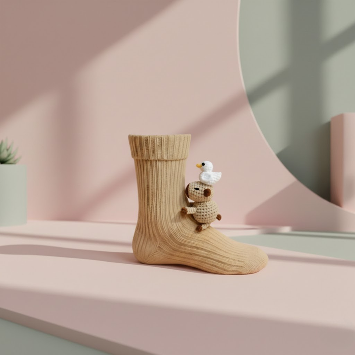 Protiskluzové ponožky unisex zimní zvířecí vzor domácí bačkory