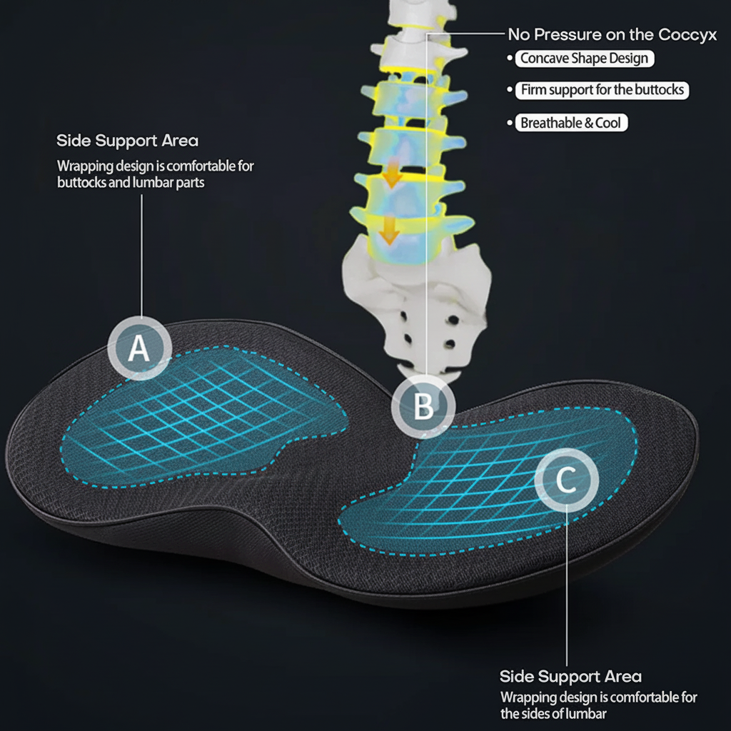 Cuscino Sedile Auto Rialzo Schiuma Ergonomica