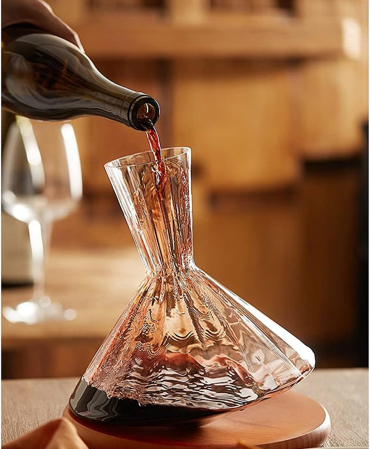 Carafe à Vin Rotative avec 2 Verres – Carafe à Décanter pour Aération Optimale du Vin Rouge et Blanc en Verrerie de Qualité Supérieure 0