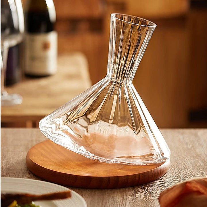 Carafe à Vin Rotative avec 2 Verres – Carafe à Décanter pour Aération Optimale du Vin Rouge et Blanc en Verrerie de Qualité Supérieure 1