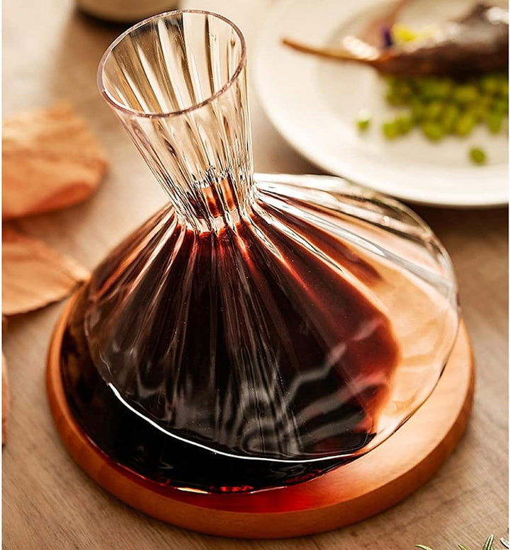 Carafe à Vin Rotative avec 2 Verres – Carafe à Décanter pour Aération Optimale du Vin Rouge et Blanc en Verrerie de Qualité Supérieure 3