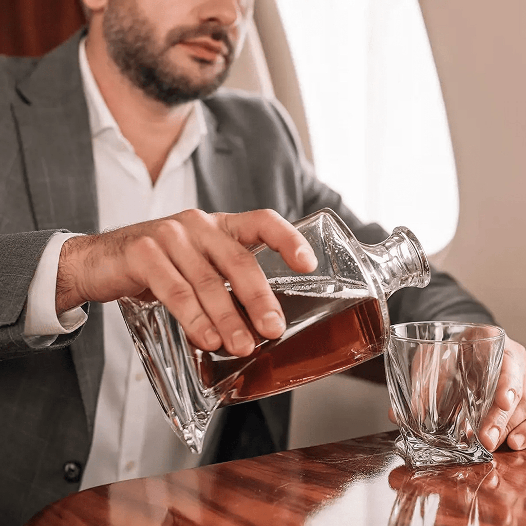 Carafe à Whisky en Cristal 850 ml avec 2 Verres et 8 Pierres de Refroidissement – Ensemble Élégant pour Dégustation de Whisky 2