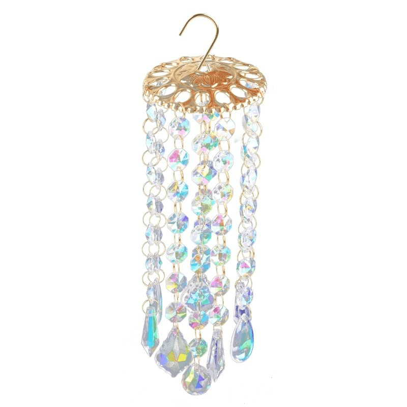 Carillon Éolien en Cristal AuraHarmony avec Feuilles en Métal – Design Élégant et Apaisant 5