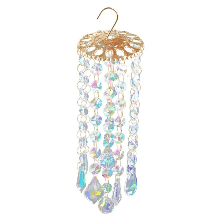 Carillon Éolien en Cristal AuraHarmony avec Feuilles en Métal – Design Élégant et Apaisant 5